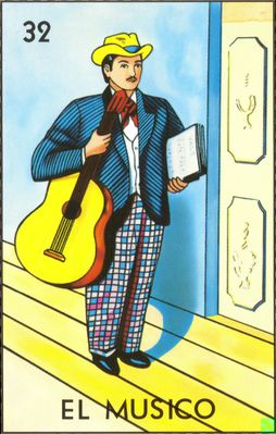 El Musico - Traditional Mexican Lotería Card #32